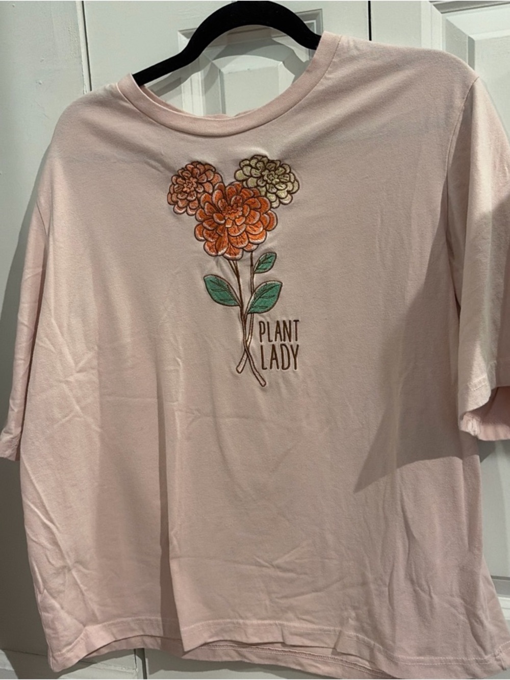 Plant Lady Floral Graphic Tee With Hidden Mickey Mouse- Light Pink